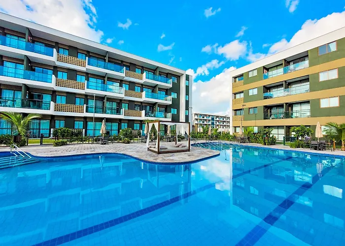 Flat Luxo Oasis do Mana 350m da praia, Polo Aquático-2Qts, 2Gar
